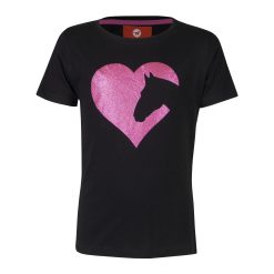 RED HORSE T-SHIRT TOPPIE ZWART MAGENTA