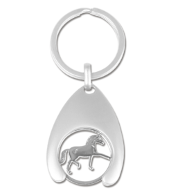 SLEUTELHANGER PAARD MET WINKELWAGEN MUNT